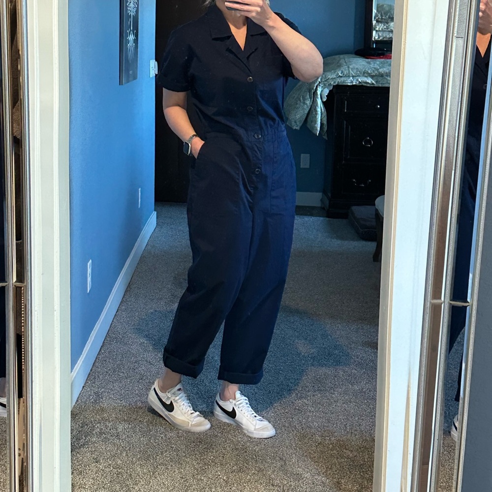 Crown & Ivy Navy Utility Jumpsuit